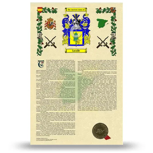 Lacalle Armorial History with Coat of Arms