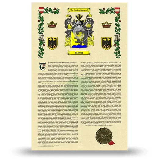Ladwig Armorial History with Coat of Arms