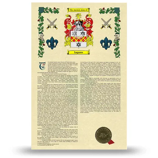 Lagares Armorial History with Coat of Arms