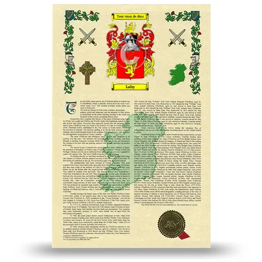 Lahy Armorial History with Coat of Arms