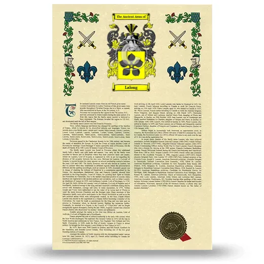 Lalong Armorial History with Coat of Arms