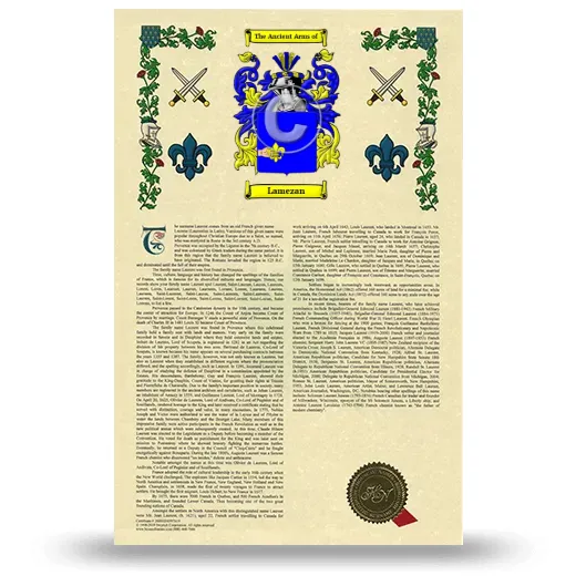 Lamezan Armorial History with Coat of Arms