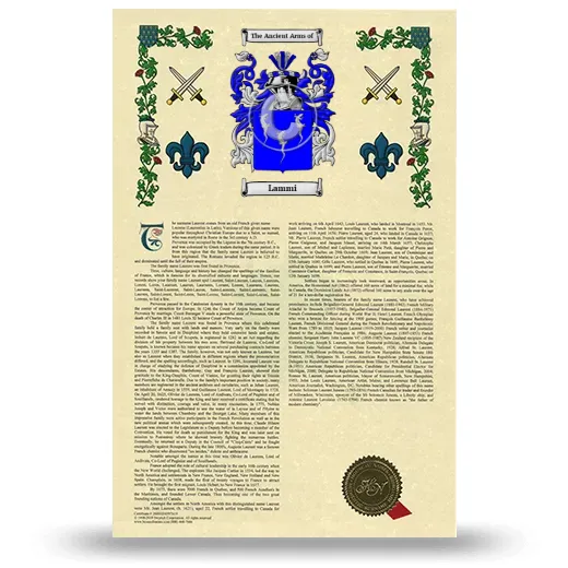 Lammi Armorial History with Coat of Arms