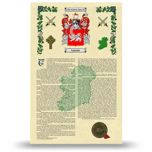 Lancent Armorial History with Coat of Arms