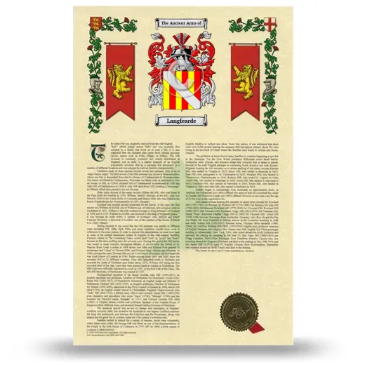 Langfearde Armorial History with Coat of Arms