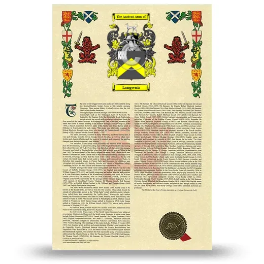 Langwuir Armorial History with Coat of Arms