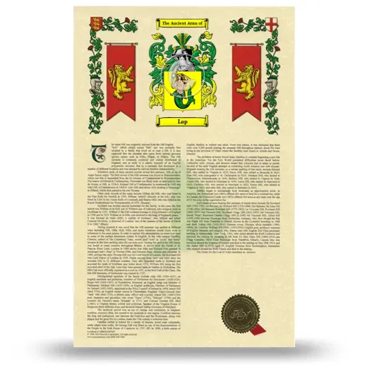Lap Armorial History with Coat of Arms