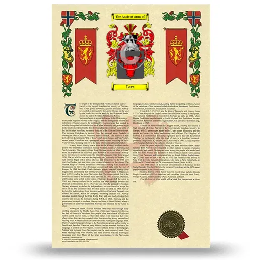 Lars Armorial History with Coat of Arms