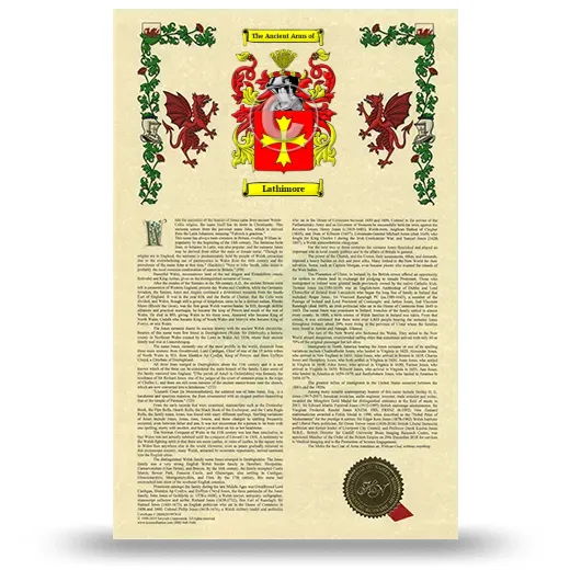 Lathimore Armorial History with Coat of Arms