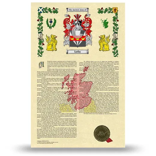 Lathy Armorial History with Coat of Arms