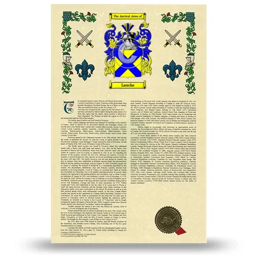 Lauche Armorial History with Coat of Arms