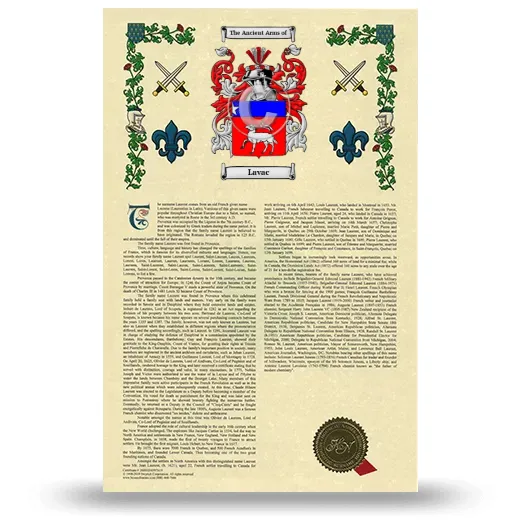 Lavac Armorial History with Coat of Arms