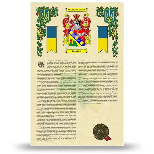 Lazarich Armorial History with Coat of Arms