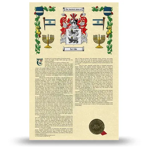 Le-vin Armorial History with Coat of Arms