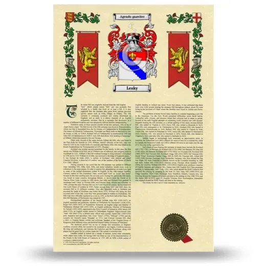 Leaky Armorial History with Coat of Arms
