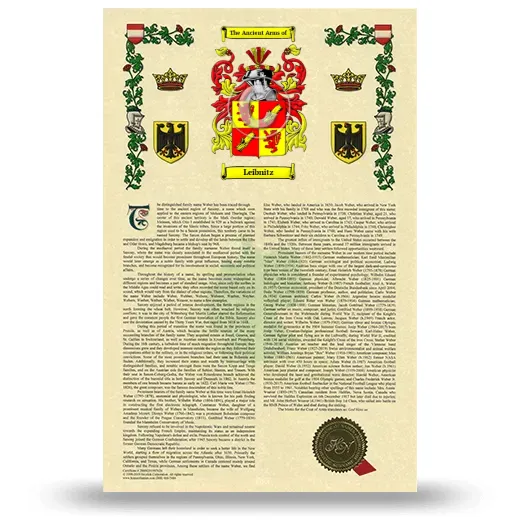 Leibnitz Armorial History with Coat of Arms
