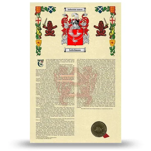 Leitchman Armorial History with Coat of Arms