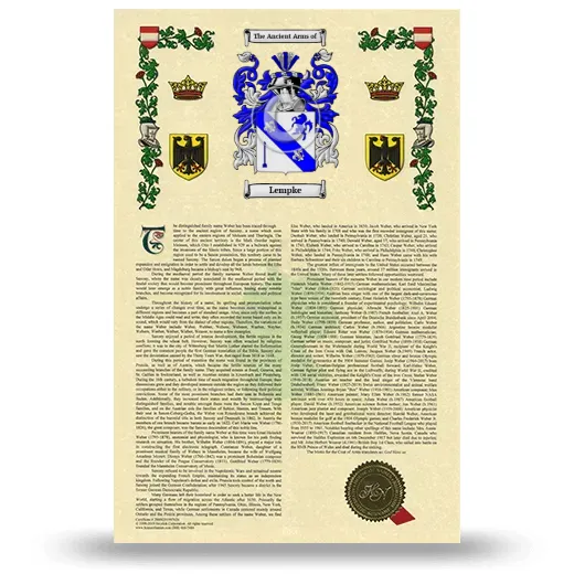Lempke Armorial History with Coat of Arms