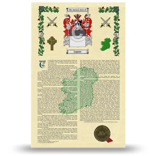 Lepoer Armorial History with Coat of Arms