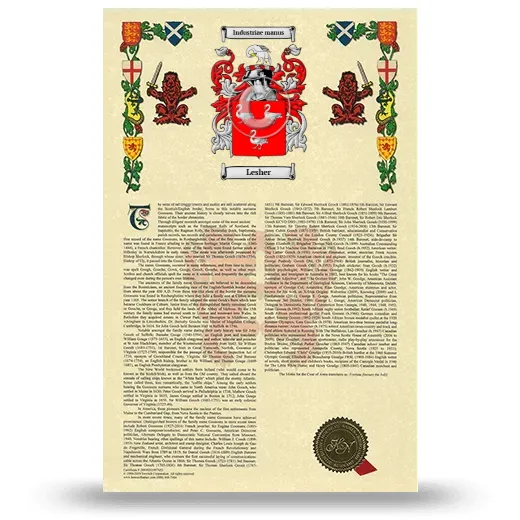 Lesher Armorial History with Coat of Arms