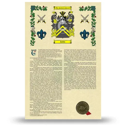 Lestu Armorial History with Coat of Arms