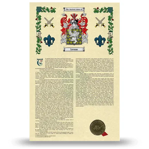 Levans Armorial History with Coat of Arms