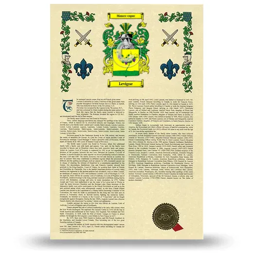 Levigne Armorial History with Coat of Arms