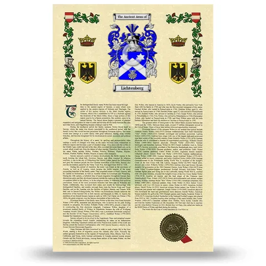 Lichtenberg Armorial History with Coat of Arms