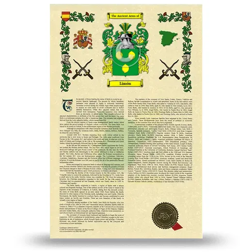 Limón Armorial History with Coat of Arms