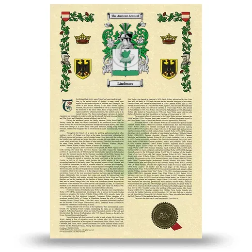 Lindener Armorial History with Coat of Arms