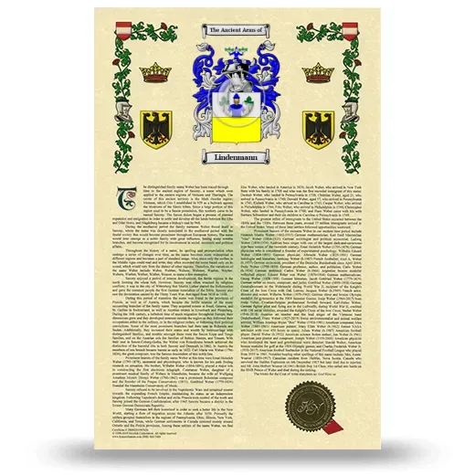 Lindenmann Armorial History with Coat of Arms