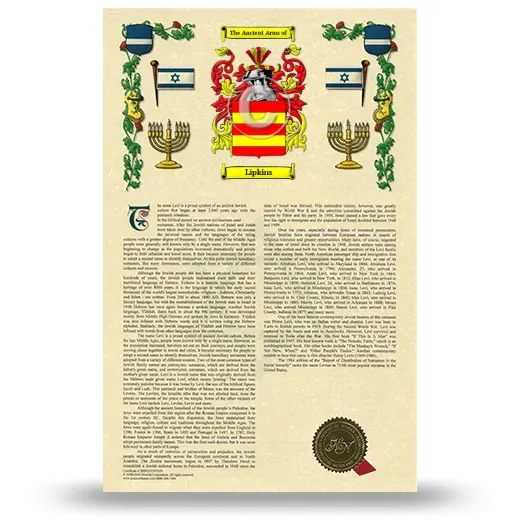 Lipkins Armorial History with Coat of Arms