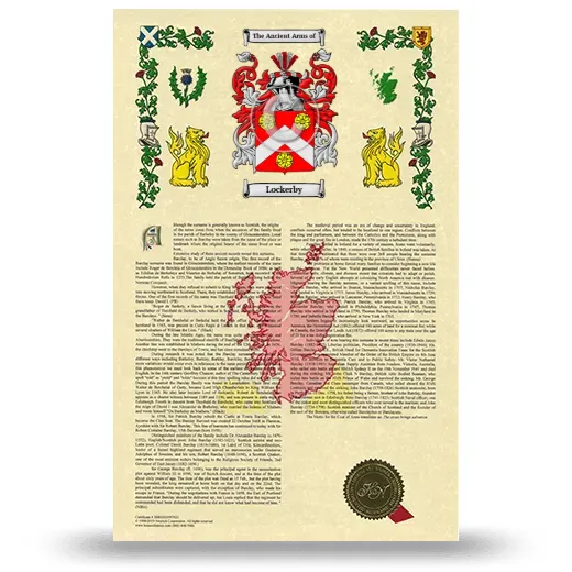 Lockerby Armorial History with Coat of Arms