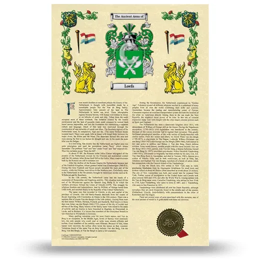 Loefs Armorial History with Coat of Arms