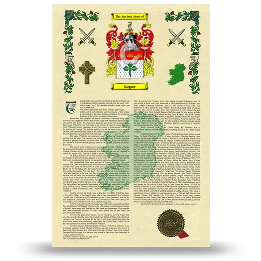 Logue Armorial History with Coat of Arms