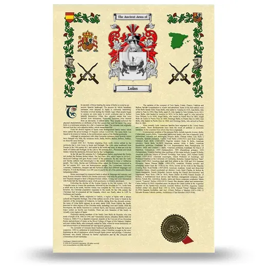 Lolas Armorial History with Coat of Arms