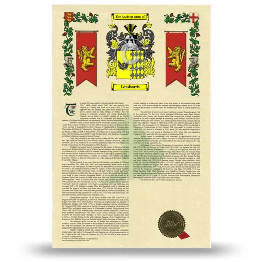 Lombards Armorial History with Coat of Arms
