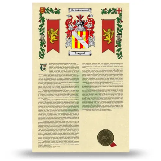 Longard Armorial History with Coat of Arms