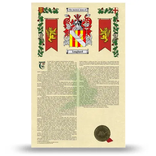 Longhard Armorial History with Coat of Arms