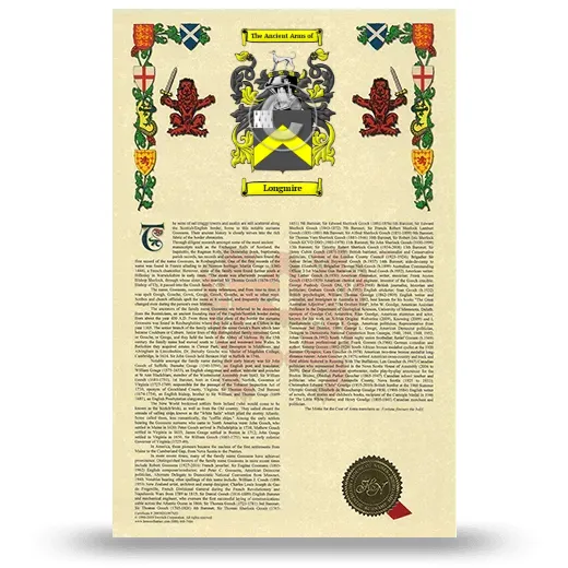 Longmire Armorial History with Coat of Arms