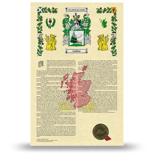 Lothen Armorial History with Coat of Arms