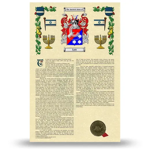 Lott Armorial History with Coat of Arms