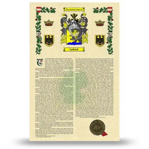 Ludwick Armorial History with Coat of Arms