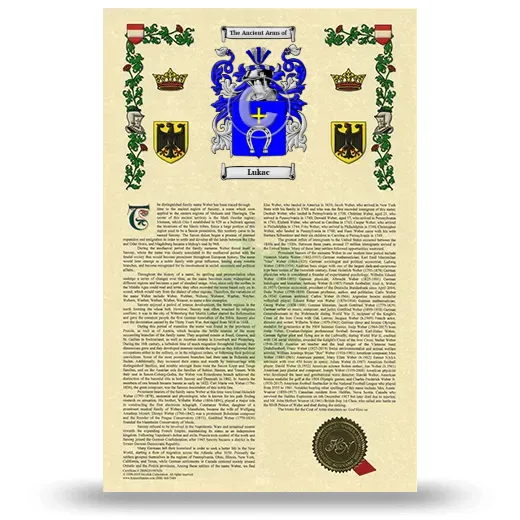 Lukac Armorial History with Coat of Arms