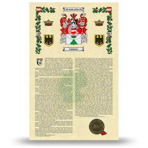 Lynness Armorial History with Coat of Arms