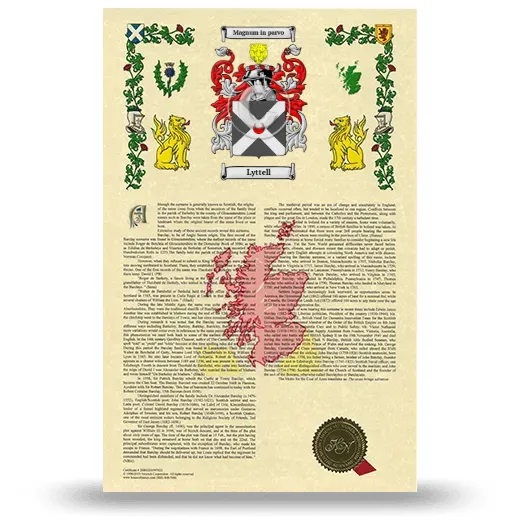 Lyttell Armorial History with Coat of Arms