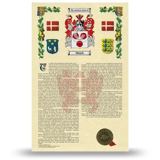 Münch Armorial History with Coat of Arms