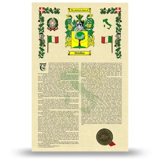 Maïolino Armorial History with Coat of Arms