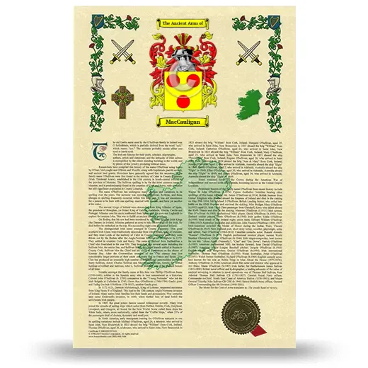 MacCauligan Armorial History with Coat of Arms