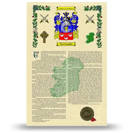 MacClaughlin Armorial History with Coat of Arms